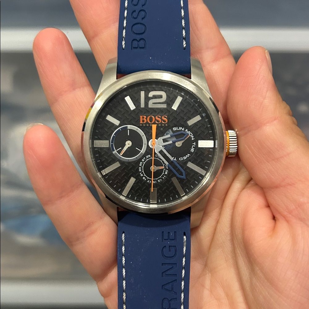 Hugo Boss Orange Blue Silicone Men's Watch